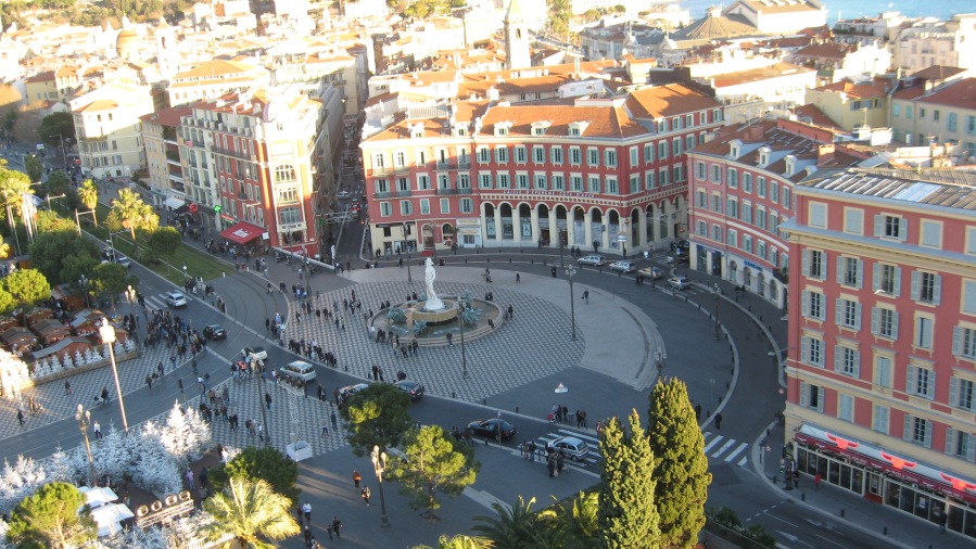 the view from the Ferris Wheel of the main square
