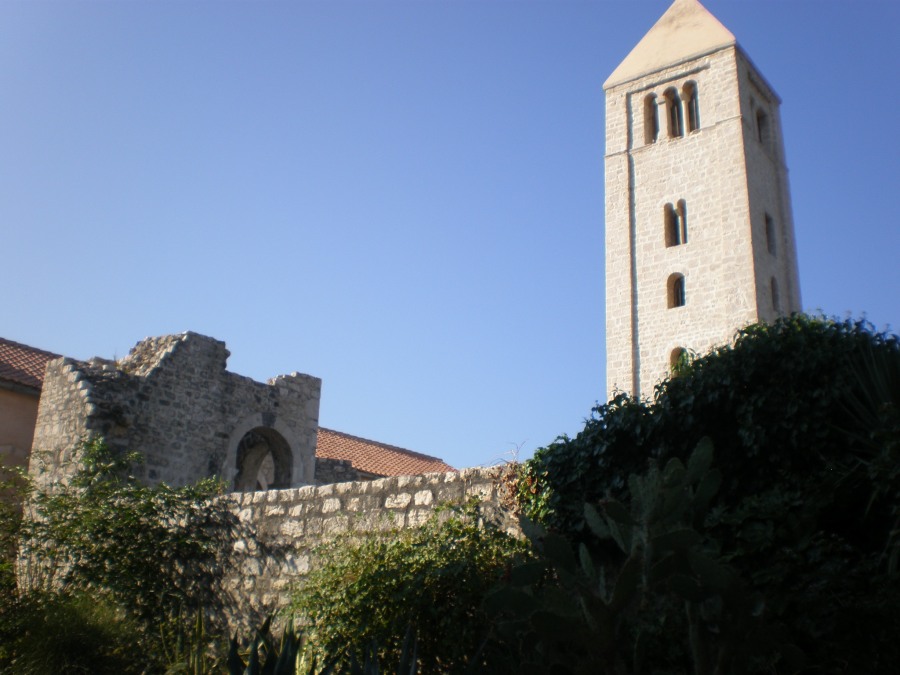 Bell tower and the ruins of church of St. John the Evangelist